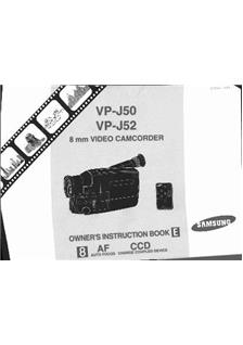 Samsung VP J 50 manual. Camera Instructions.